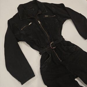 BLACK DENIM COVERALLS * JUMPSUIT * SIZE SMALL